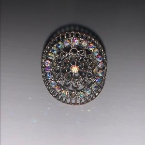 big circle ring with rhinestones
